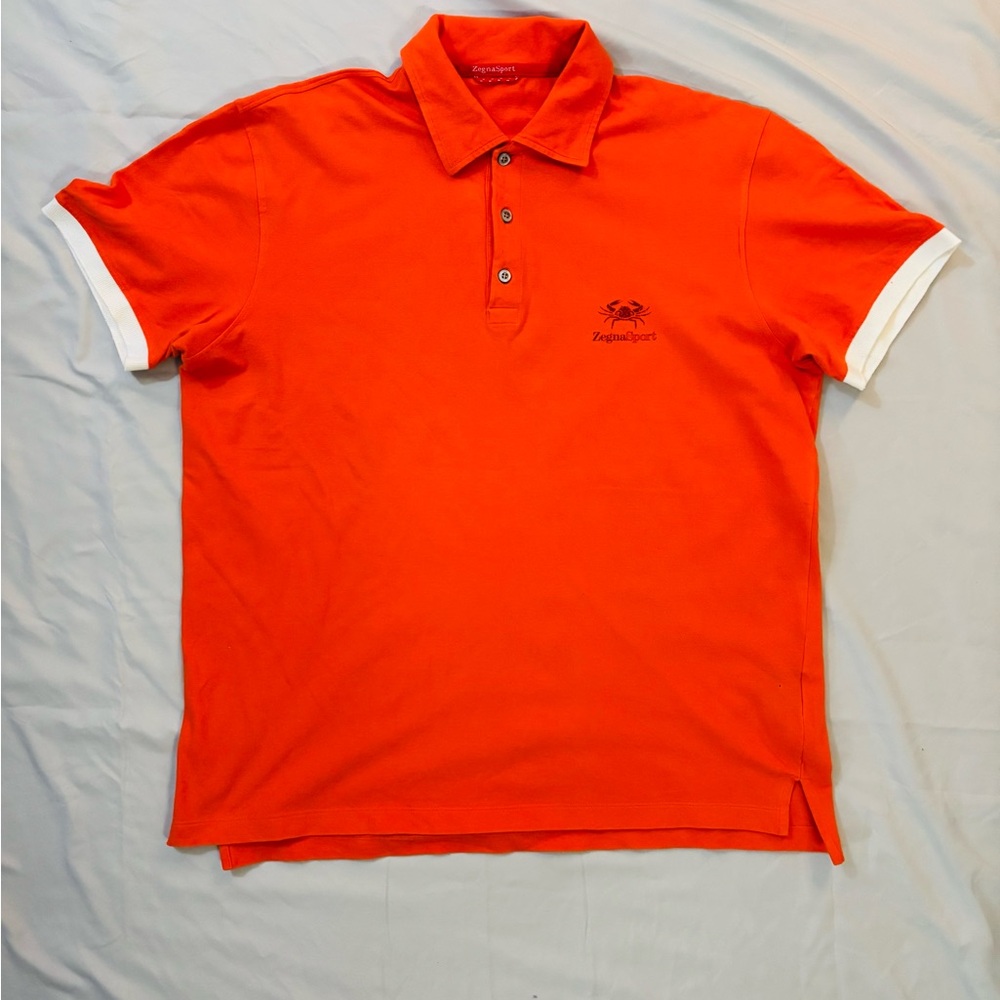 Zegna Sport Men's Orange Polo Shirt